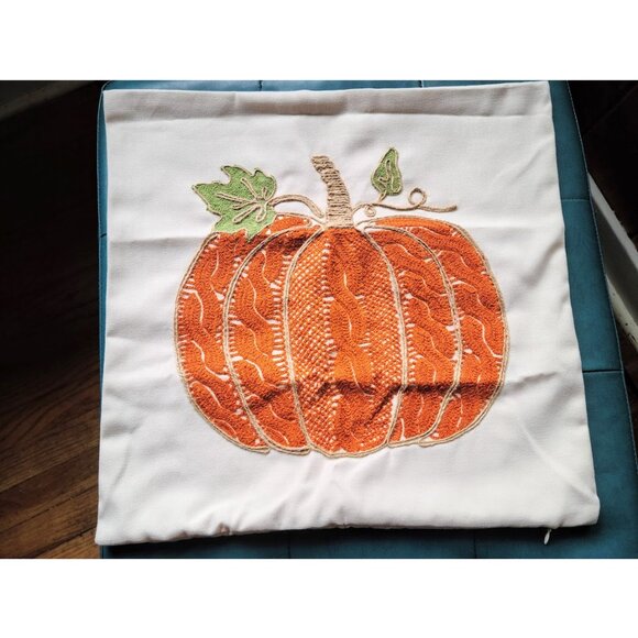 Pumpkin Pillow Cover Fall Decor Accent Thanksgiving Cottage Farmhouse Throw Case - Picture 6 of 14